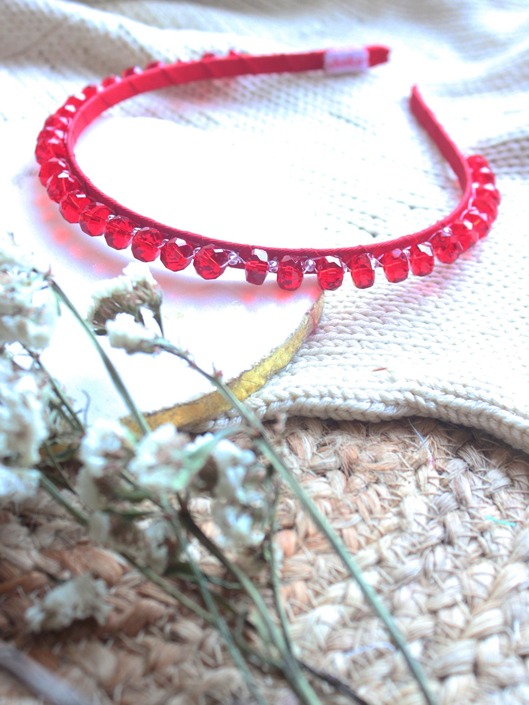 

Choko Girls Crystal Beaded Hairband, Red