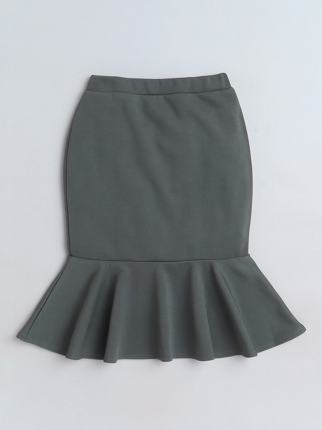 

AWW HUNNIE Girls Knee Length Fish Cut Skirt, Grey