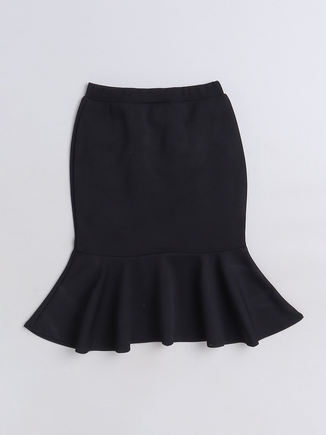 

AWW HUNNIE Girls Knee Length Fish Cut Pencil Skirt, Black