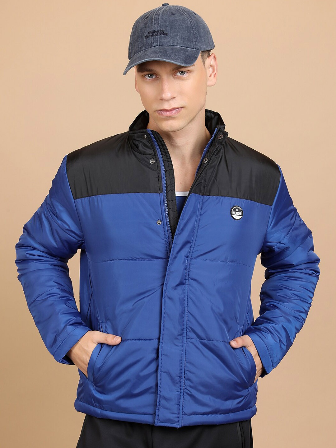 

HIGHLANDER Mock Collar Puffer Jacket, Blue