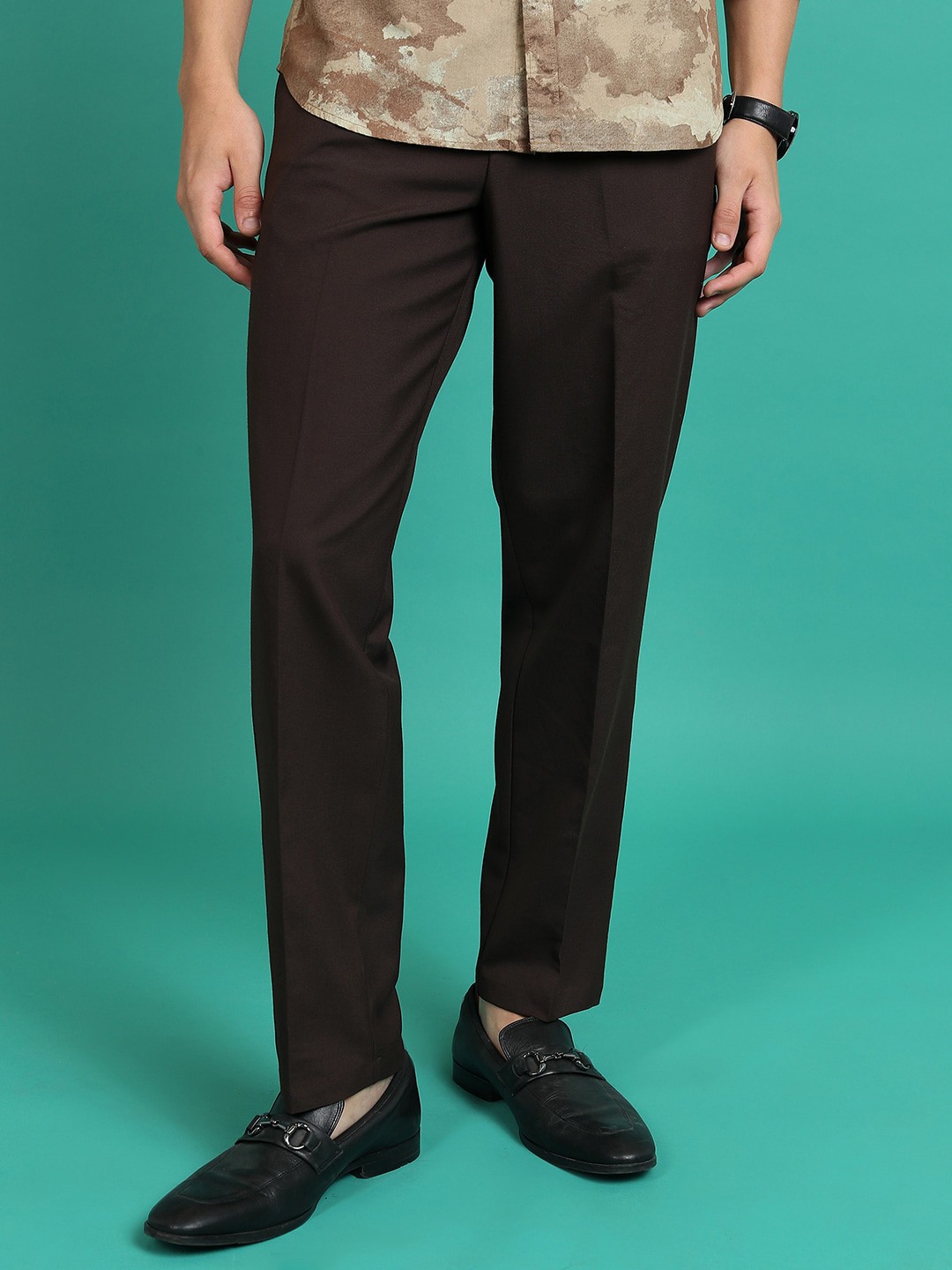 

HIGHLANDER Men Mid-Rise Trousers, Brown