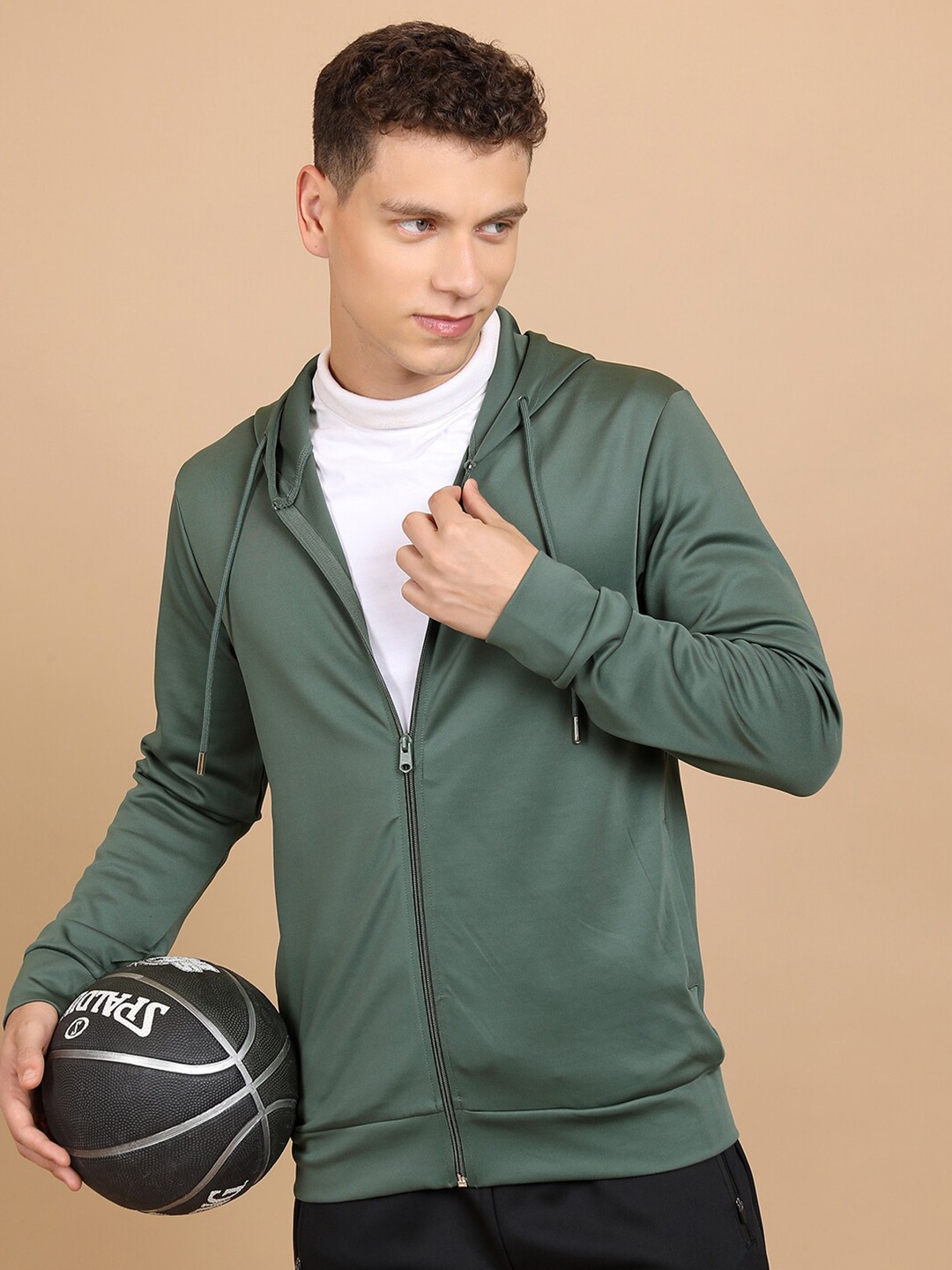 

HIGHLANDER Hooded Front-Open Sweatshirt, Green