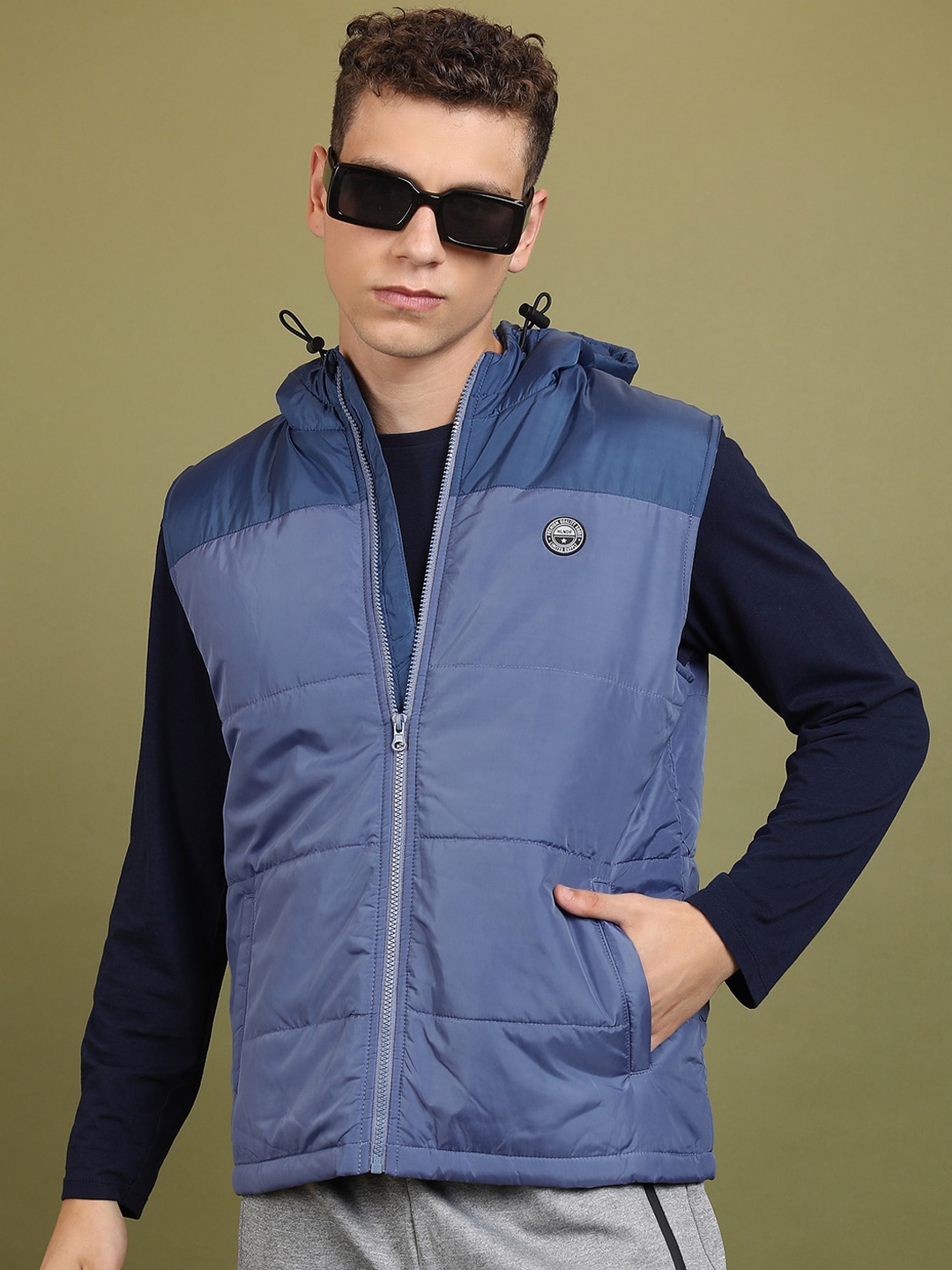 

HIGHLANDER Hooded Sleeveless Padded Jacket, Blue