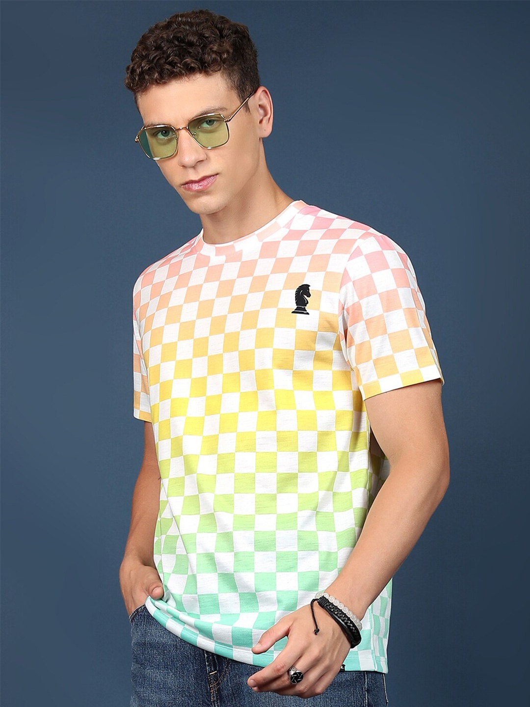 

HIGHLANDER Geometric Printed Slim Fit T-shirt, White