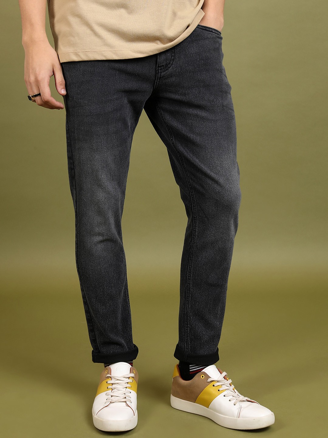 

HIGHLANDER Men Black Slim Fit Mid-Rise Stretchable Jeans