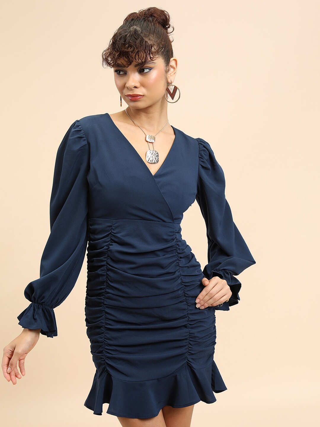 

KETCH V-Neck Sheath Mini Dress, Navy blue