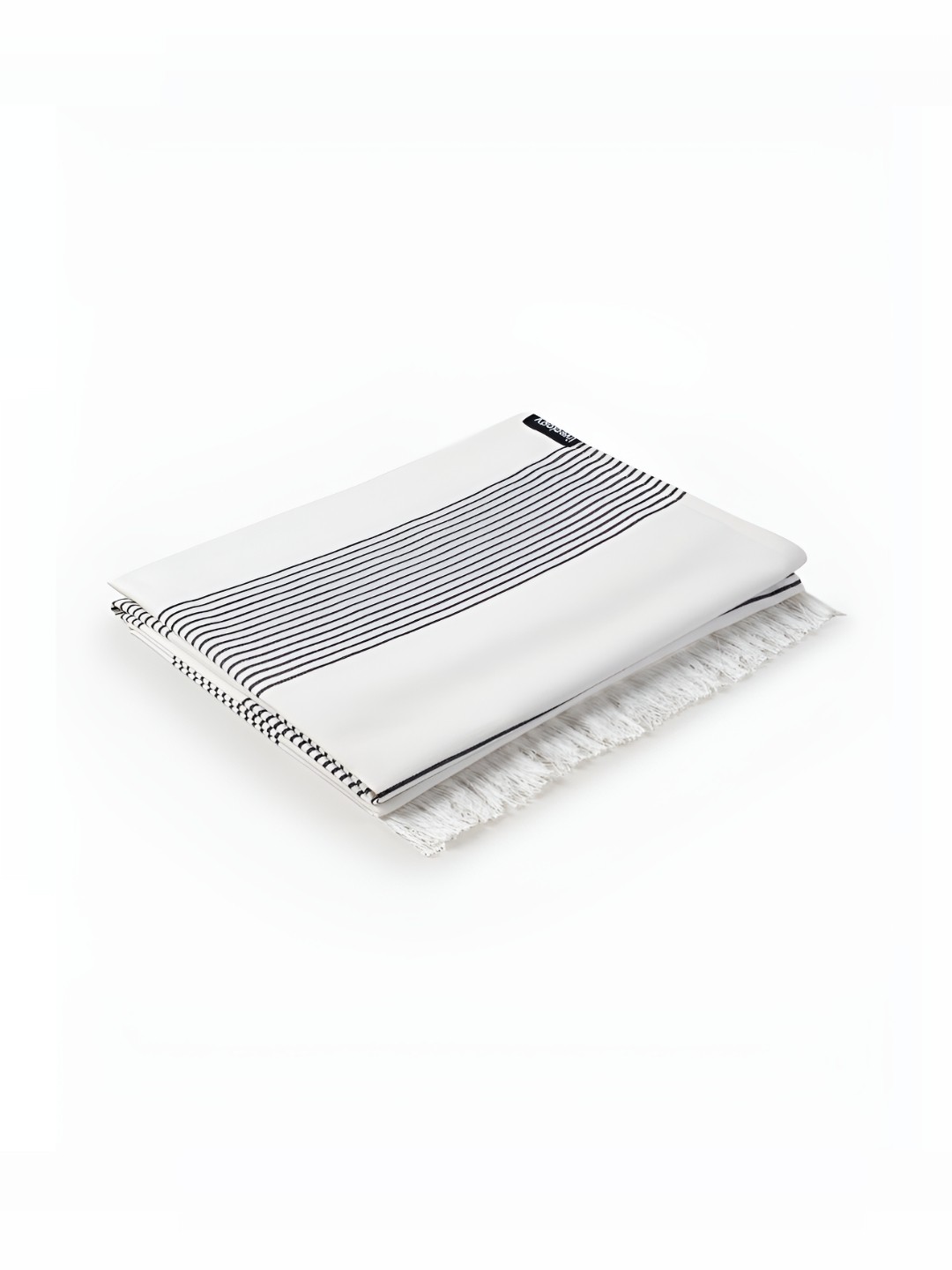 

Liveology White Black Texture Striped Cotton 200 GSM Bath Towel