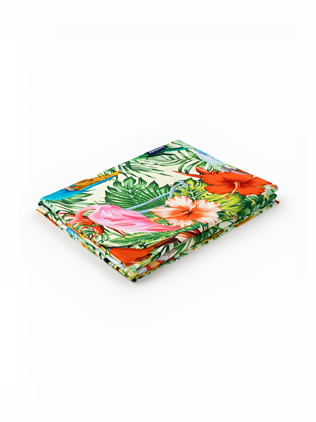 

Liveology Green Texture Birds of Paradise Printed Cotton 200 GSM Beach Towel