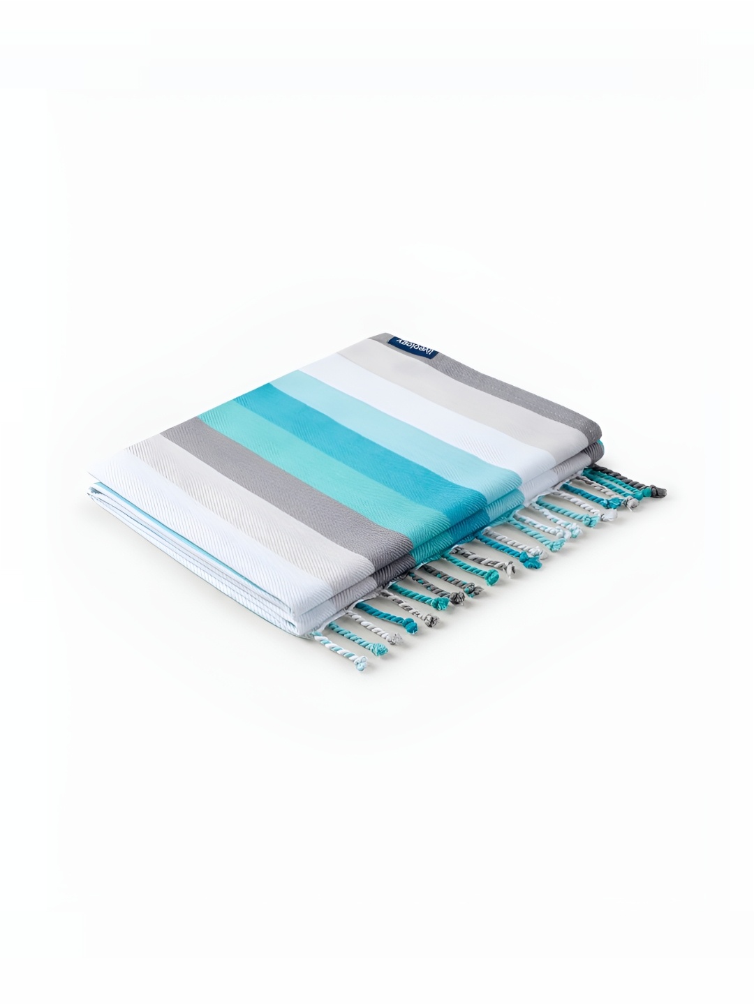 

Liveology Blue Grey Texture Aquamarine Stripe Printed Cotton 200 GSM Bath Towel