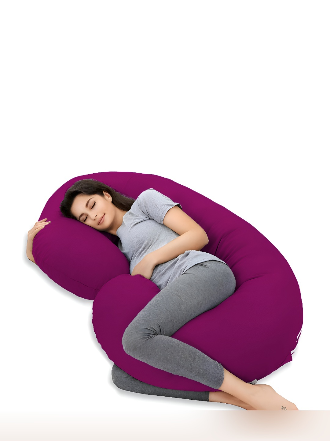 

Mom's Moon Burgundy Cotton Lightweight Maternity C Shaped Pillow