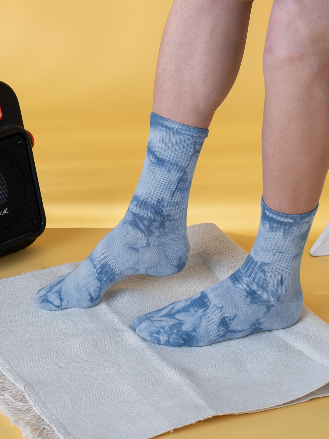 

DAMENSCH Unisex Statement Patterned Calf-Length Socks, Blue