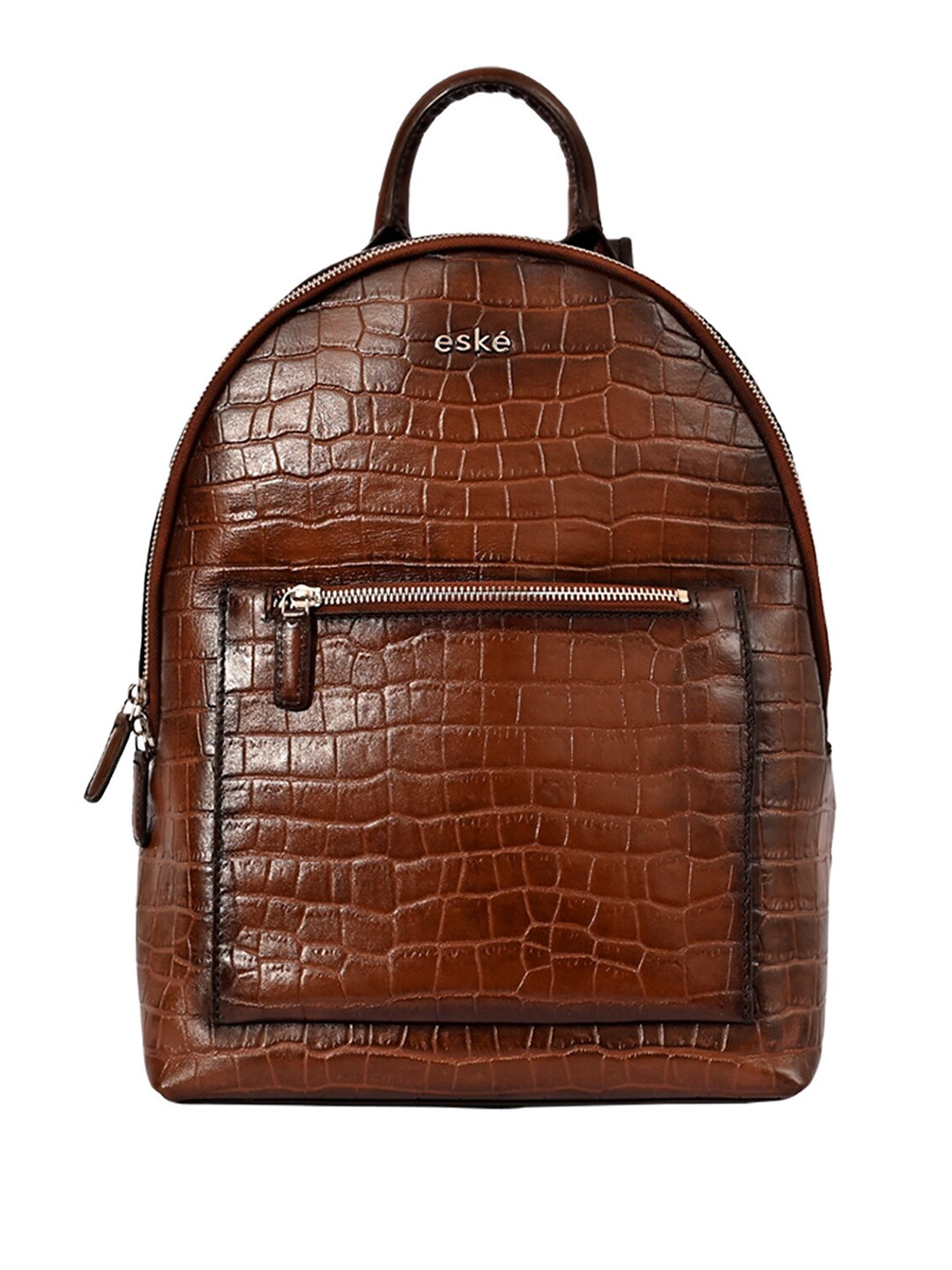 

Eske Unisex Leather Backpack with Compression Straps, Tan