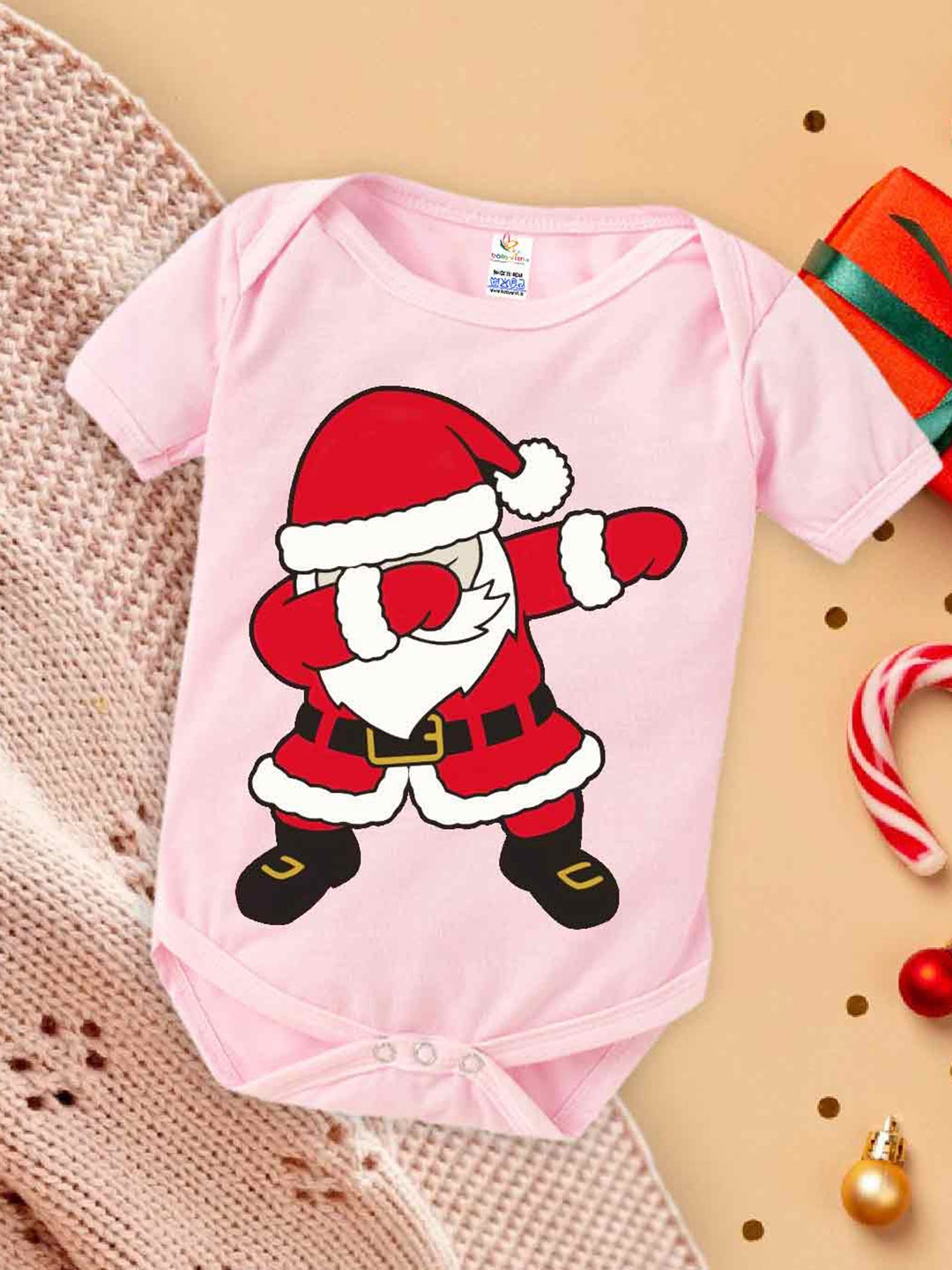 

Babywish Infants Graphic Printed Cotton Bodysuit, Pink