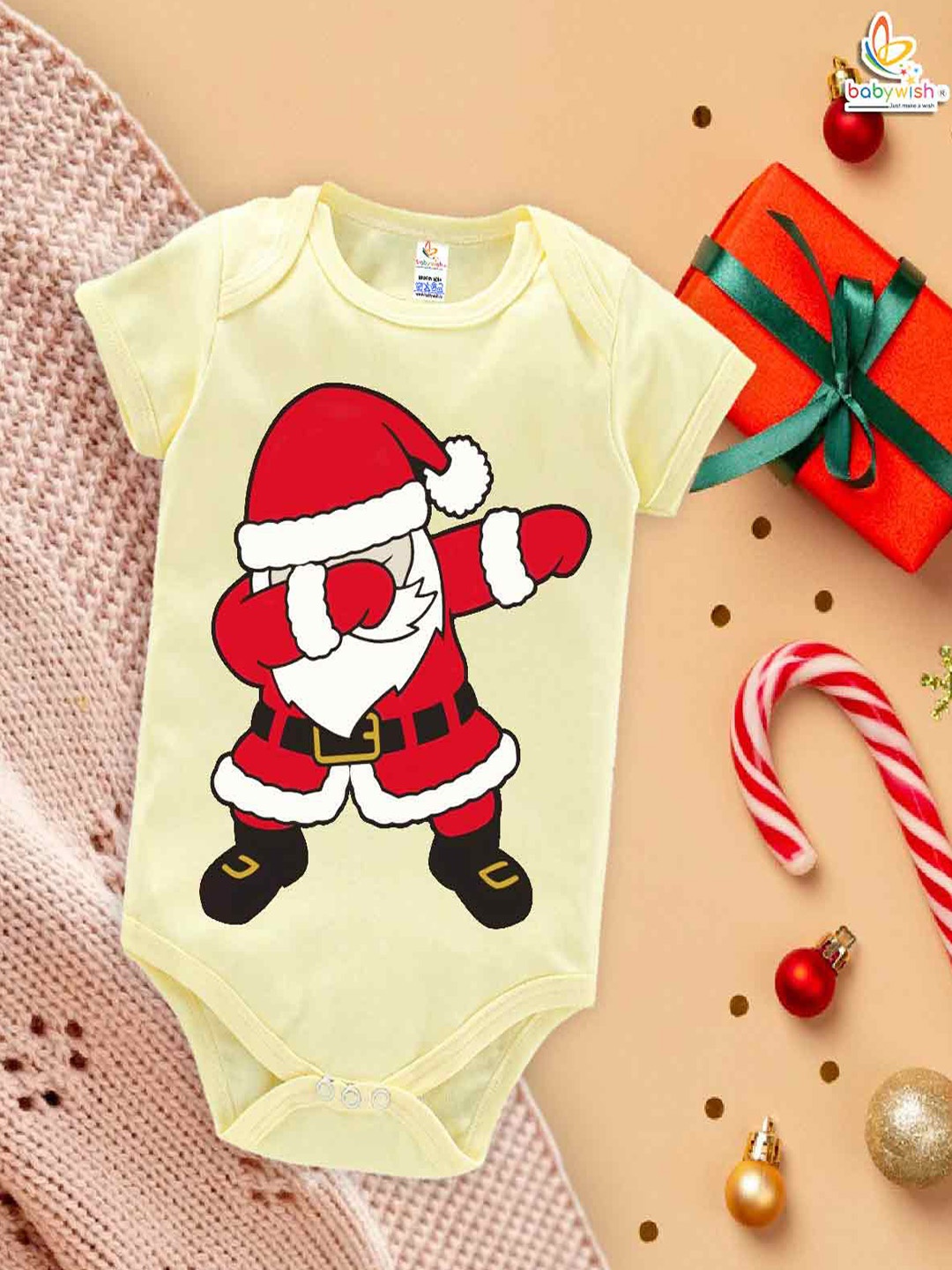 

Babywish Infants Printed Cotton Bodysuit, Yellow