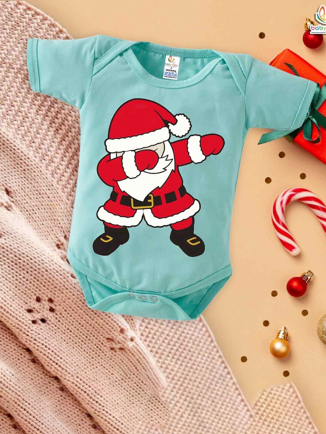 

Babywish Infants Kids Printed Cotton Bodysuit, Sea green
