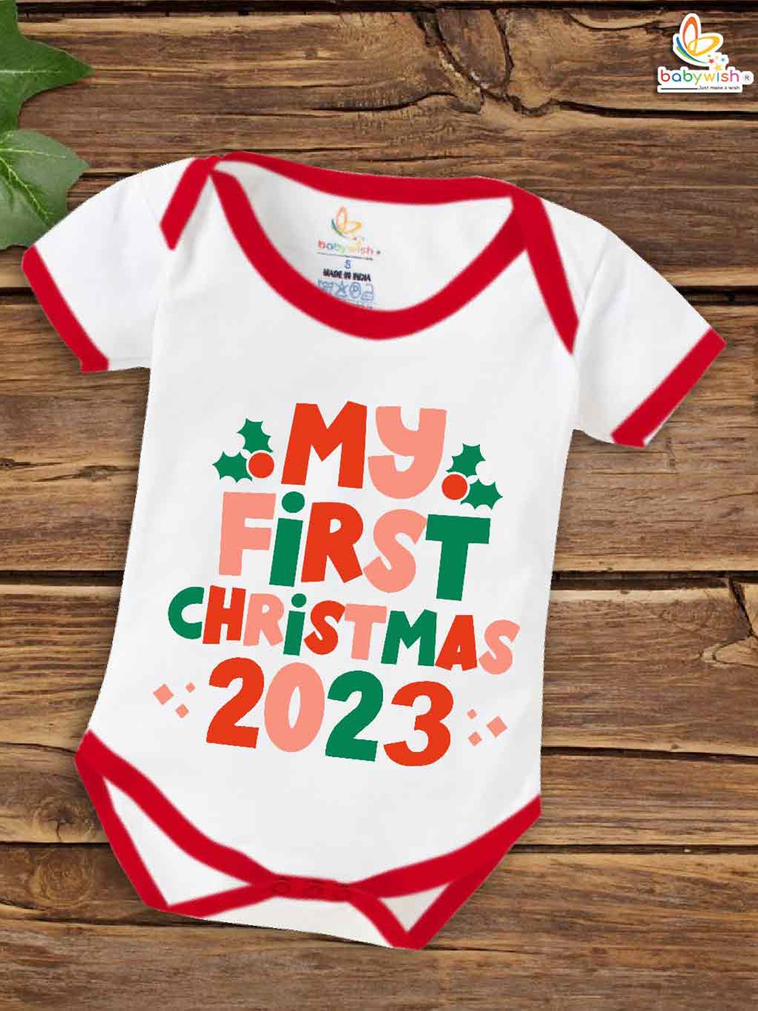 

Babywish Infants Typographic Printed Cotton Bodysuit, White