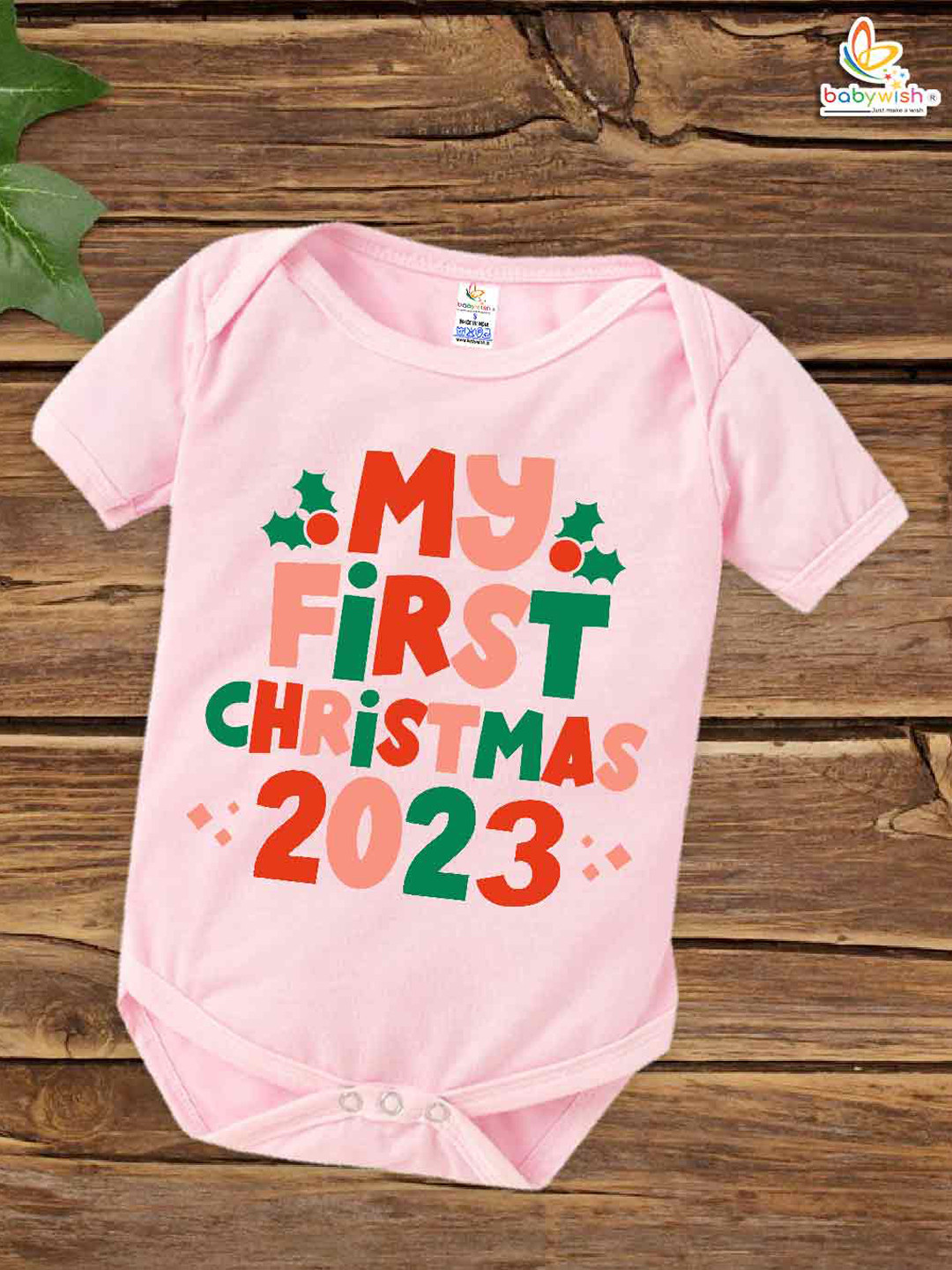 

Babywish Infants Typographic Printed Cotton Bodysuit, Pink