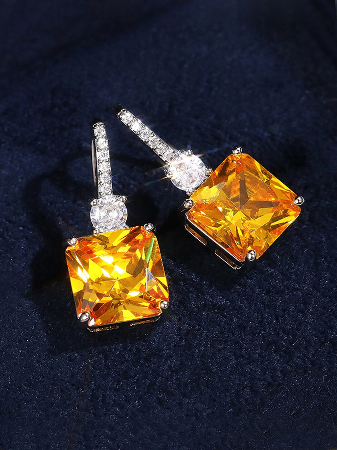 

Designs & You Silver-Plated Floral Studs Earrings, Yellow