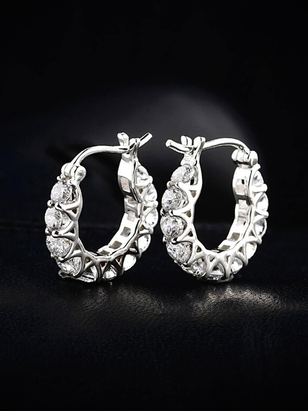 

Designs & You Silver-Plated Contemporary Hoop Earrings