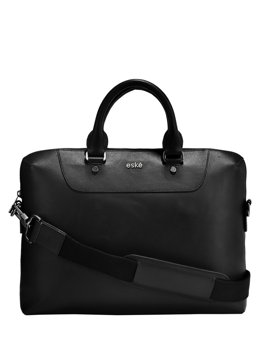 

Eske Unisex Leather Laptop Bag, Black