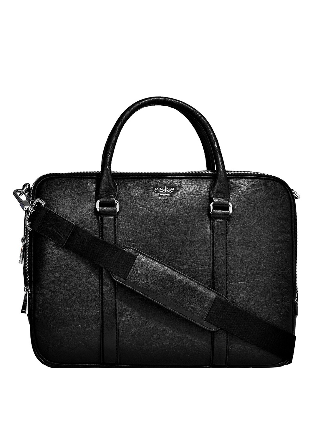 

Eske Unisex Leather Laptop Bag, Black