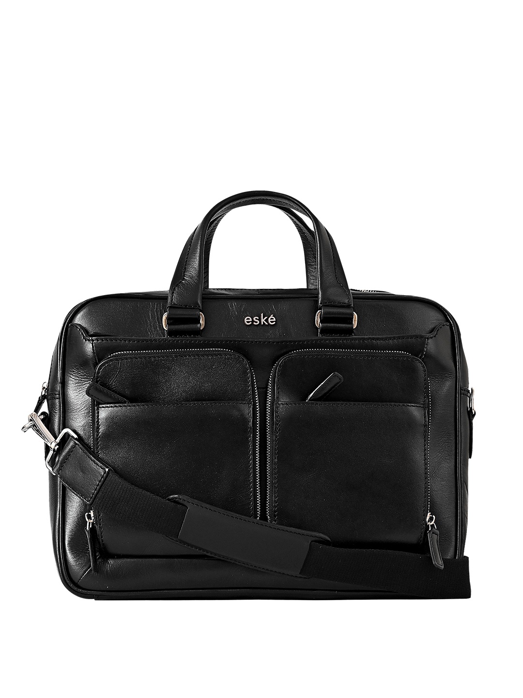 

Eske Unisex Leather Laptop Bag, Black