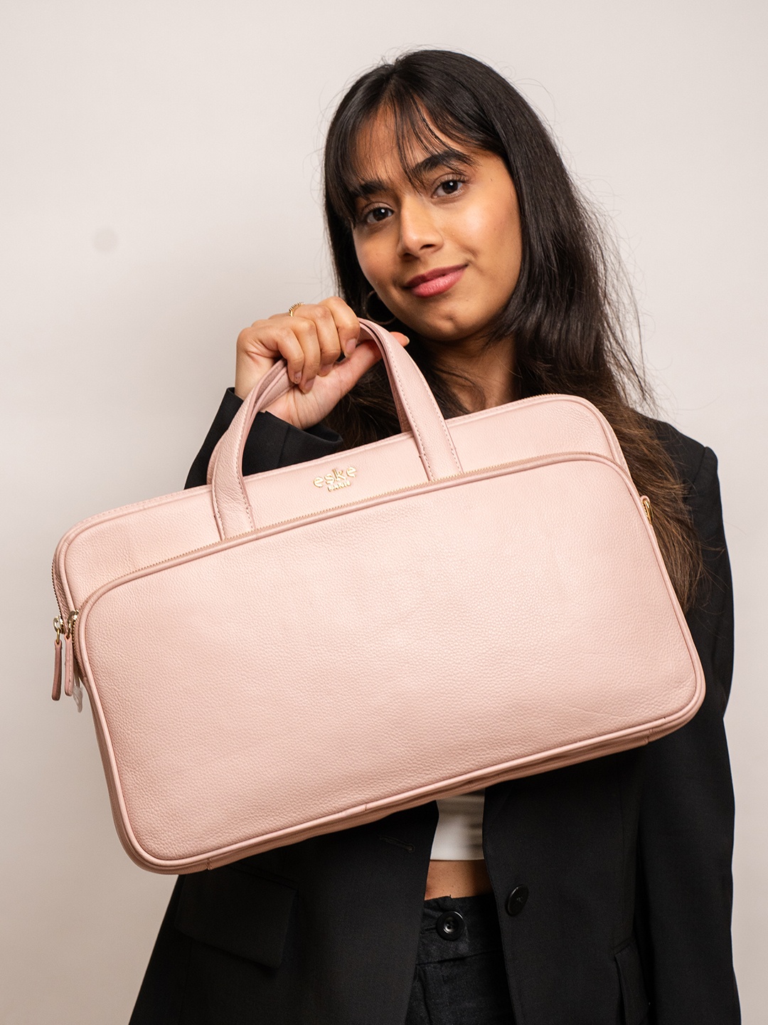 

Eske Unisex Leather Laptop Bag 38 cm, Rose