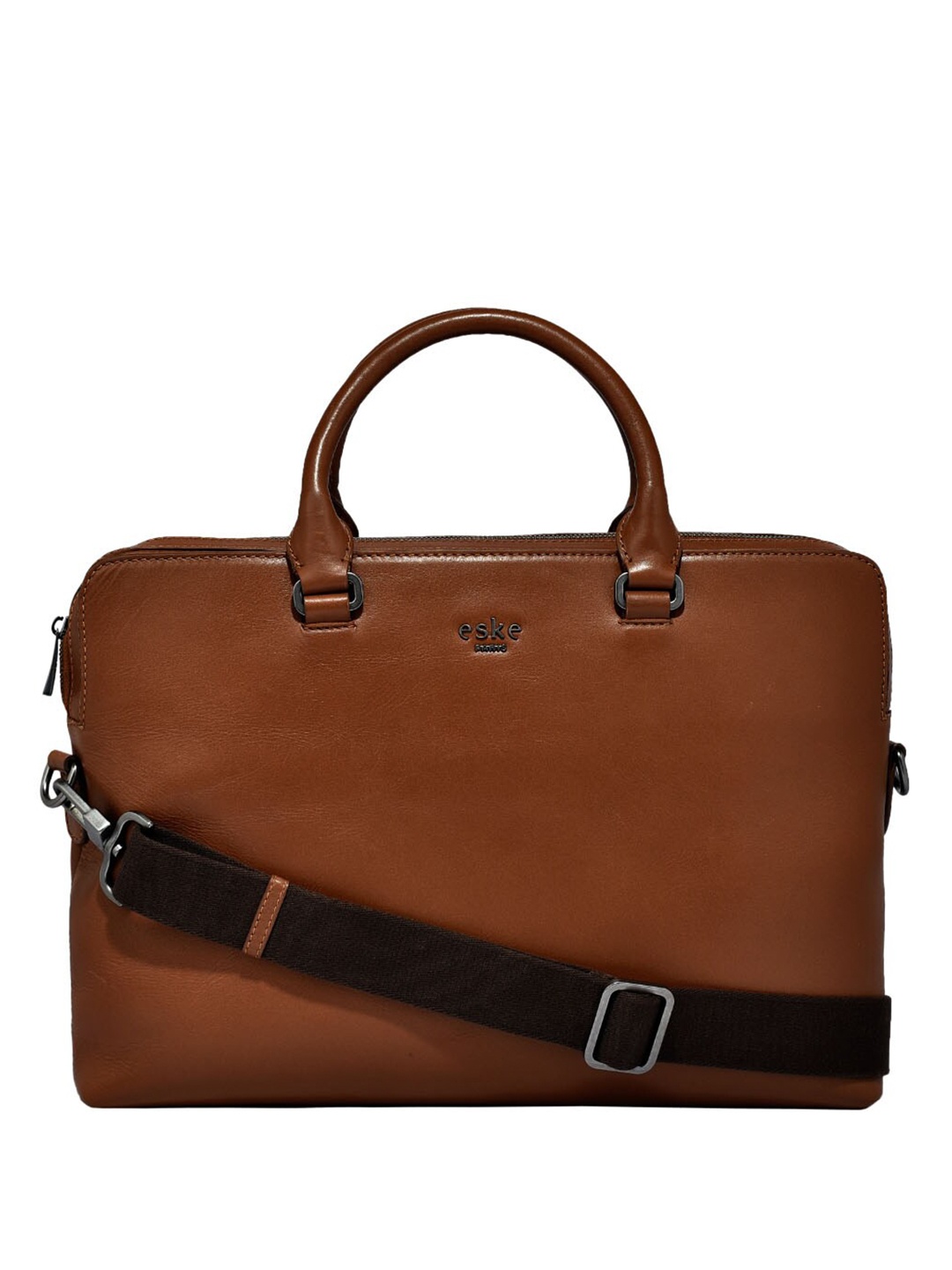 

Eske Unisex Leather Laptop Bag 38 cm, Tan