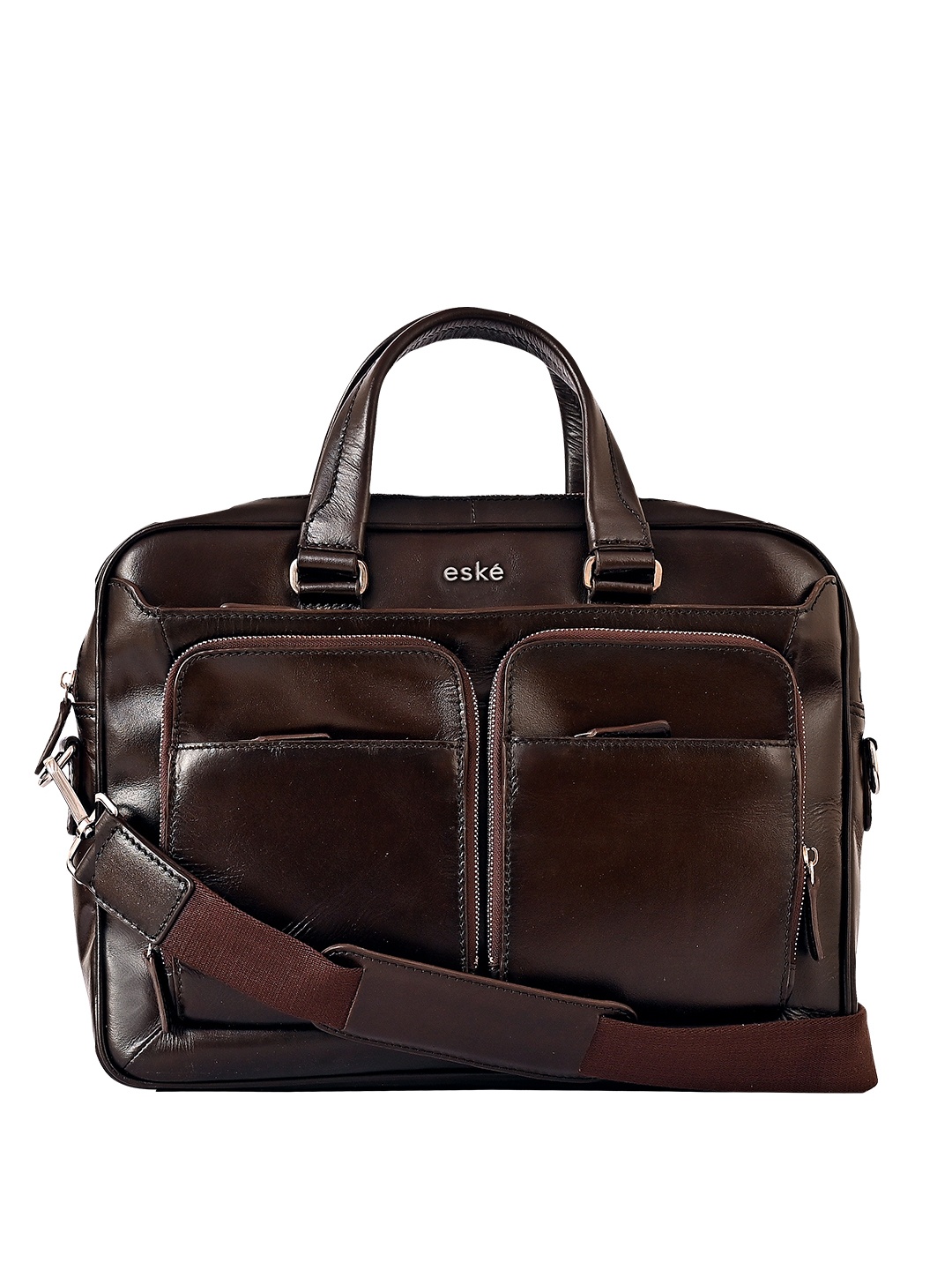 

Eske Unisex Leather Laptop Bag 38 cm, Brown