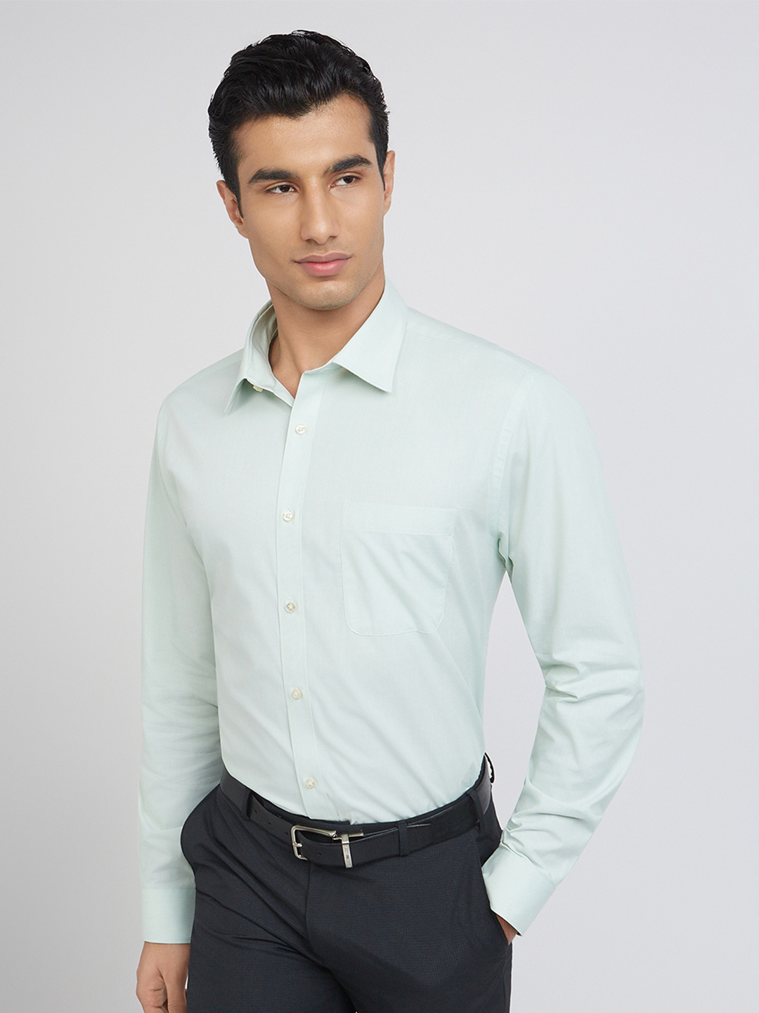 

Raymond Pure Cotton Formal Shirt, Green