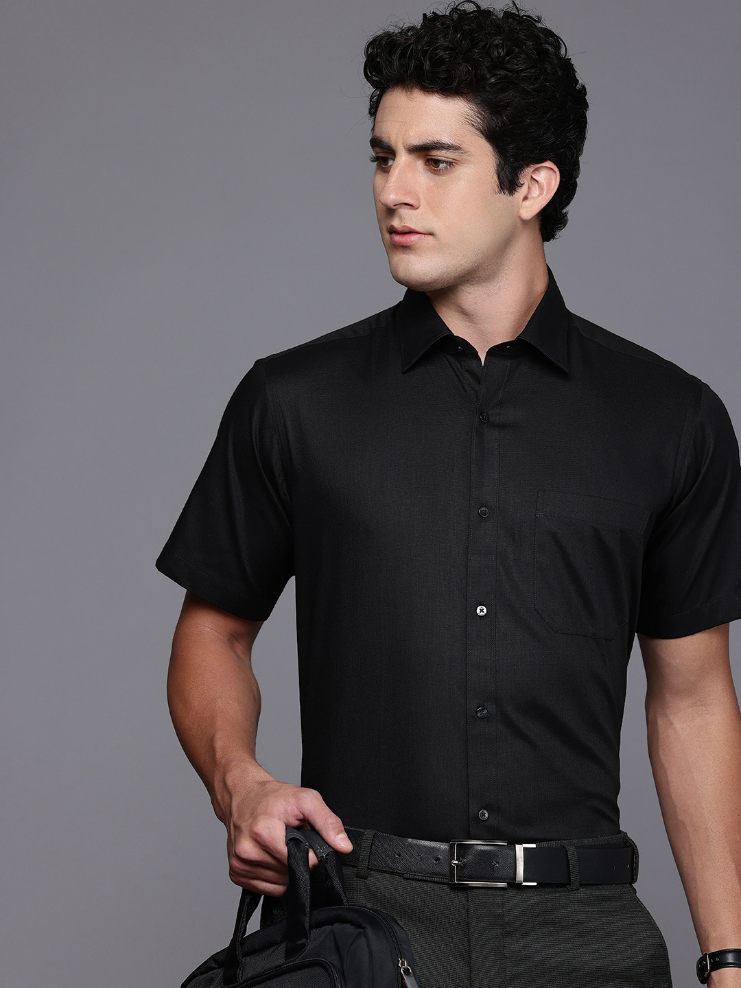 

Raymond Pure Cotton Formal Shirt, Black