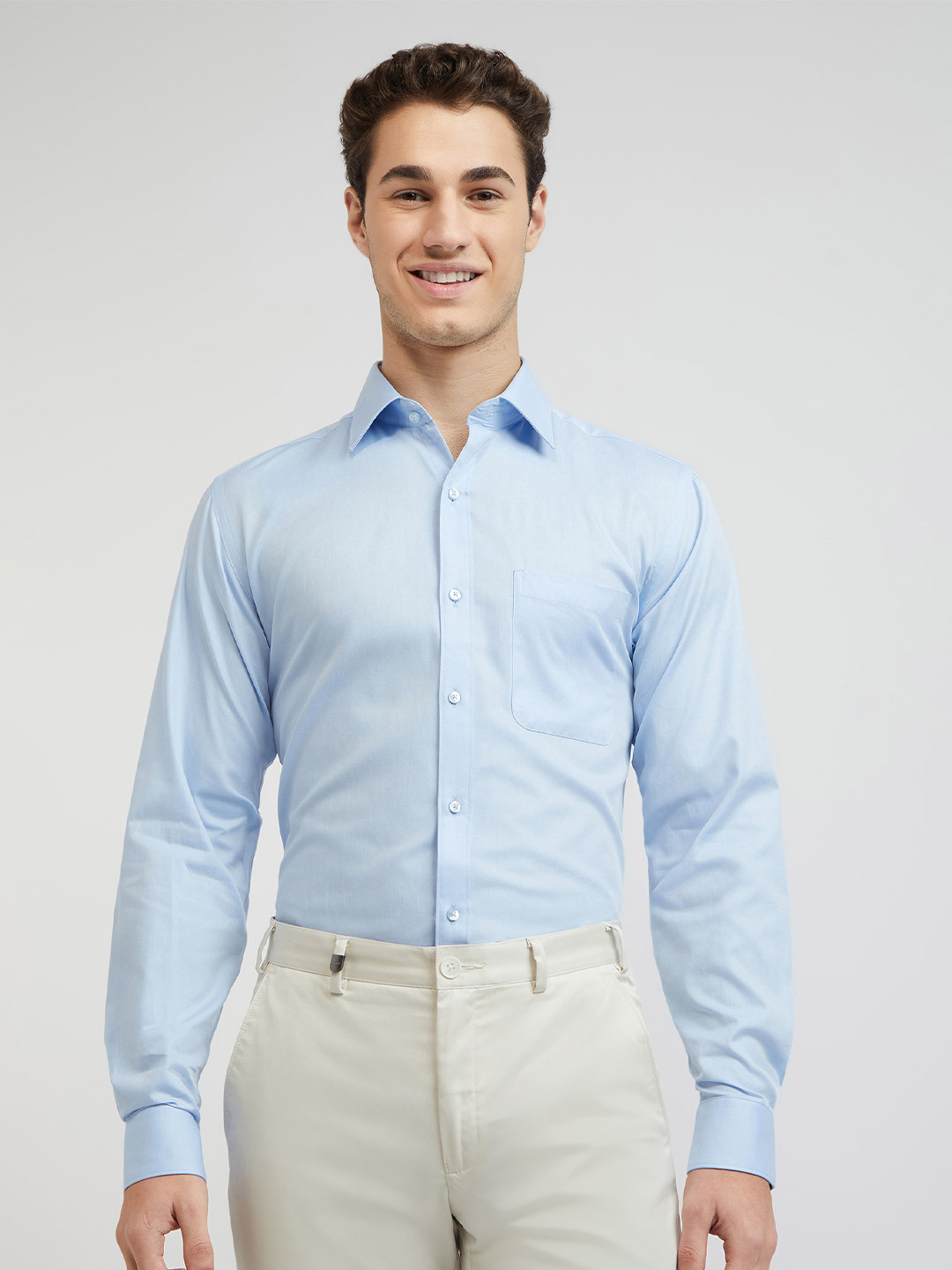 

Raymond Pure Cotton Slim Fit Formal Shirt, Blue