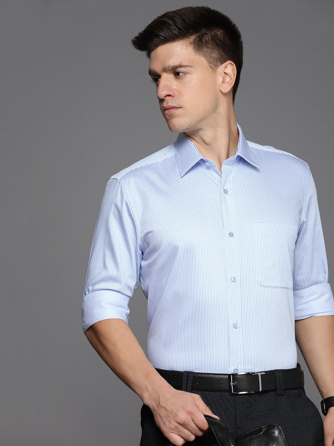 

Raymond Pure Cotton Striped Formal Shirt, Blue
