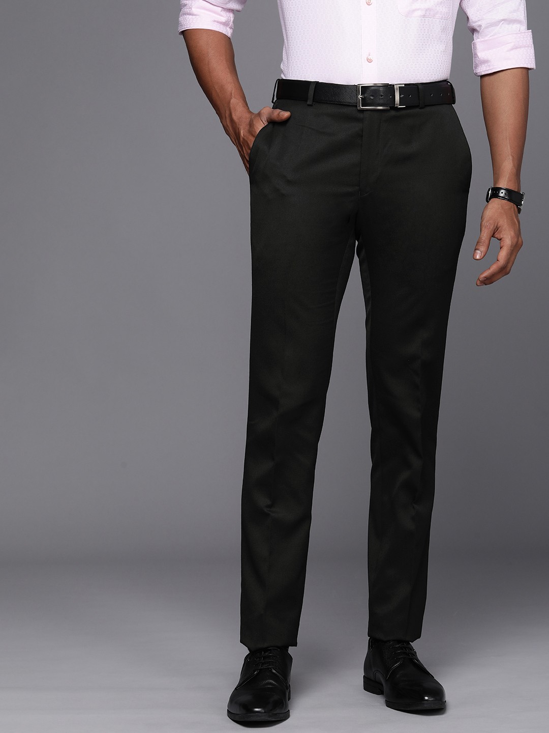 

Raymond Men Slim Fit Trousers, Black
