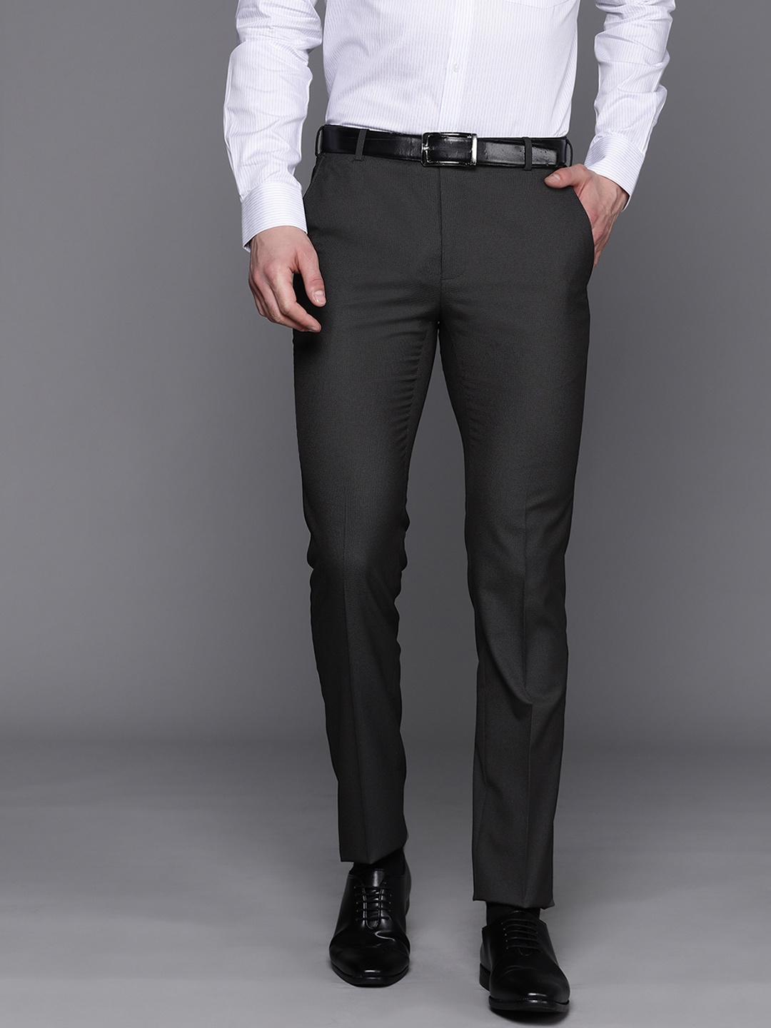 

Raymond Men Slim Fit Formal Trousers, Brown