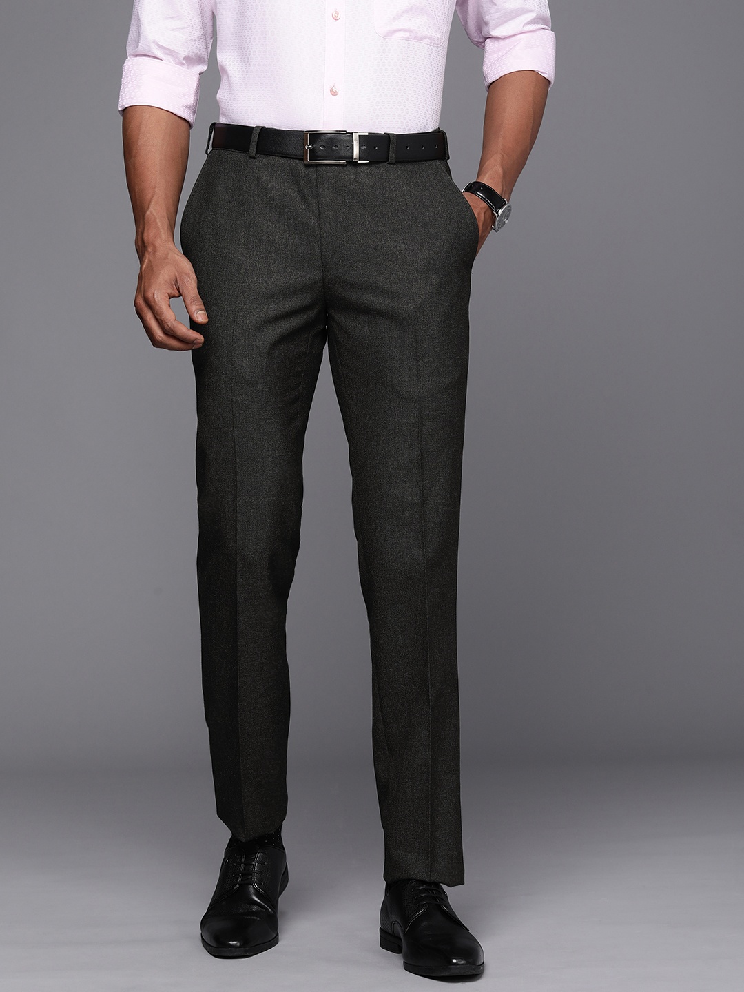 

Raymond Men Slim Fit Trousers, Charcoal