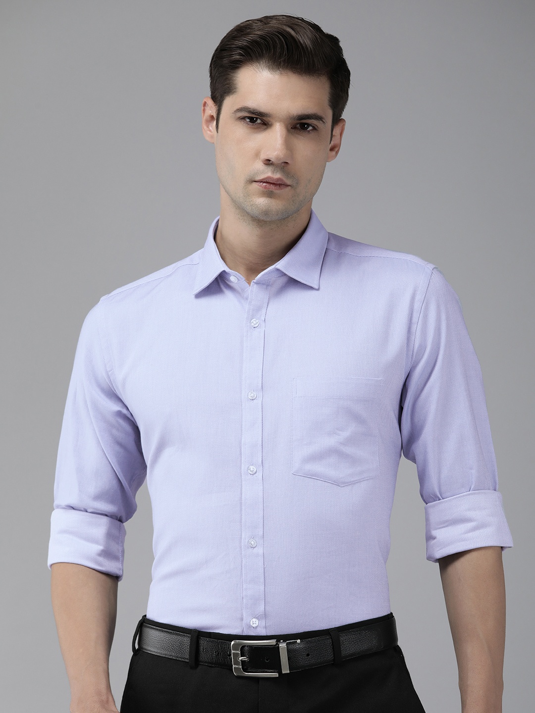 

Park Avenue Pure Cotton Solid Slim Fit Formal Shirt, Blue