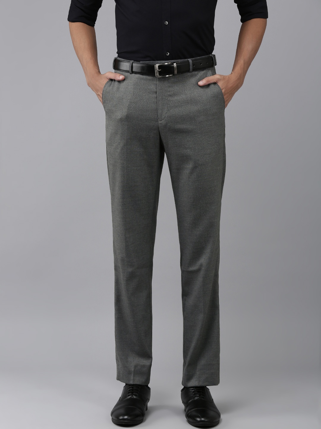 

Park Avenue Men Smart Fit Formal Trousers, Grey