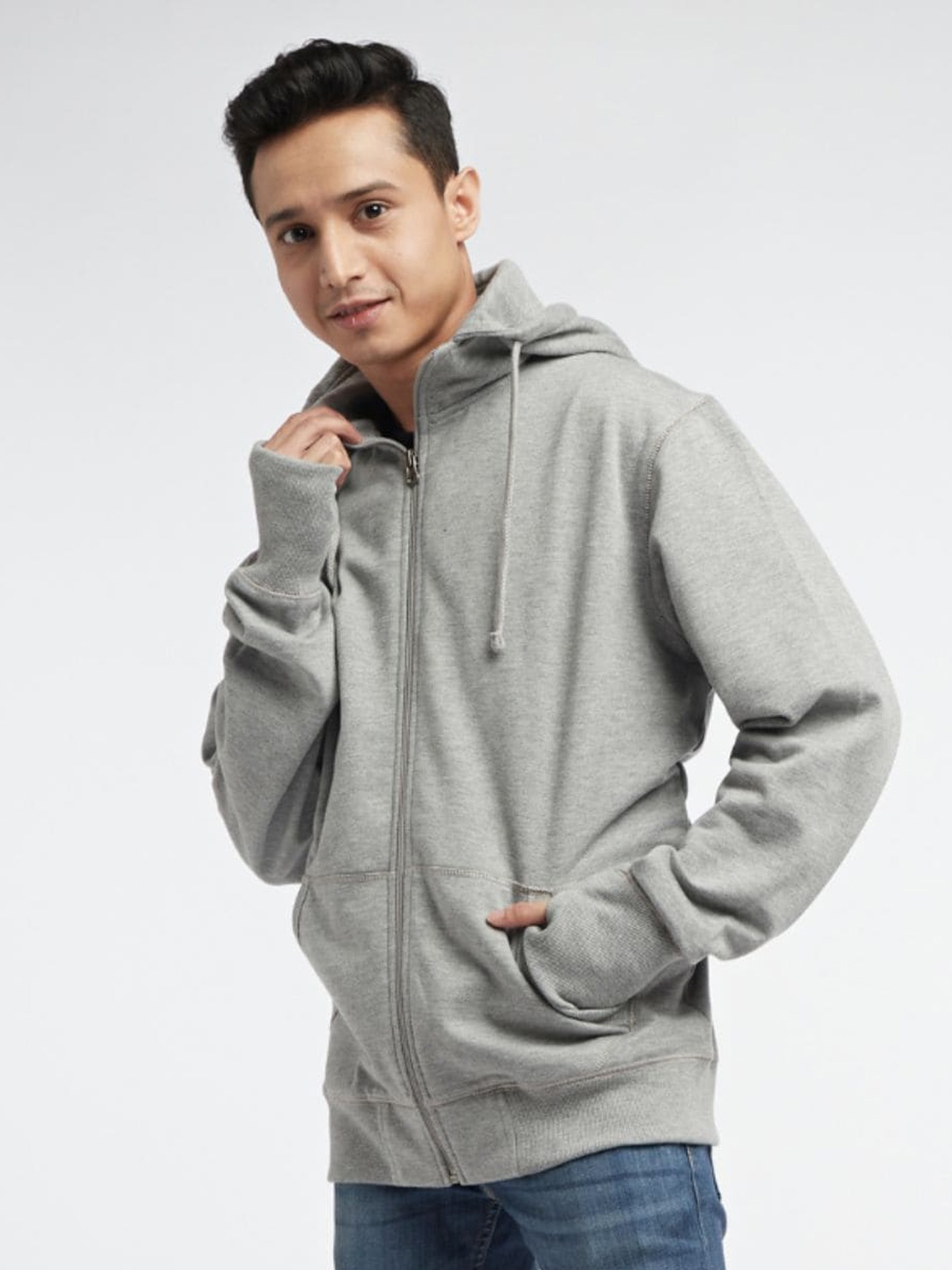 

Kosha Hooded Long Sleeves Fleece Lined Sweatshirt, Grey