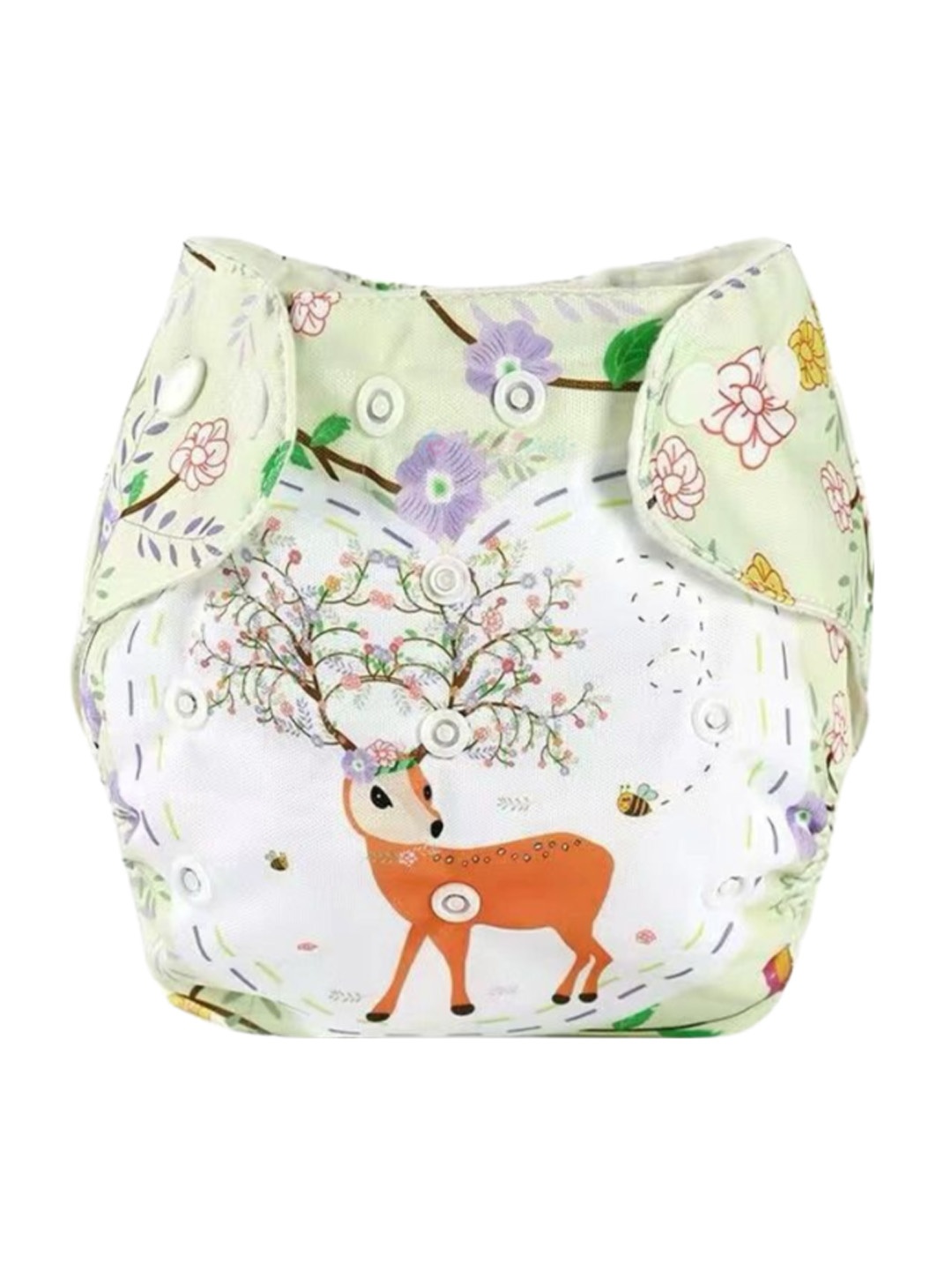 

Butterthief Kids Soft & Lightweight Deer Printed Reusable Cloth Diaper, Beige