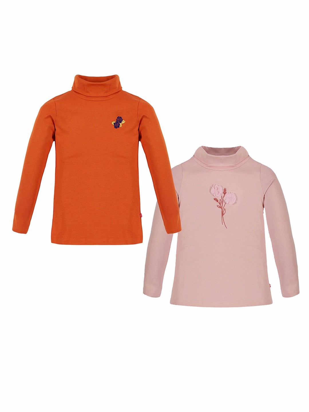 

3PIN Girls Pack Of 2 Cotton T-shirts, Rust