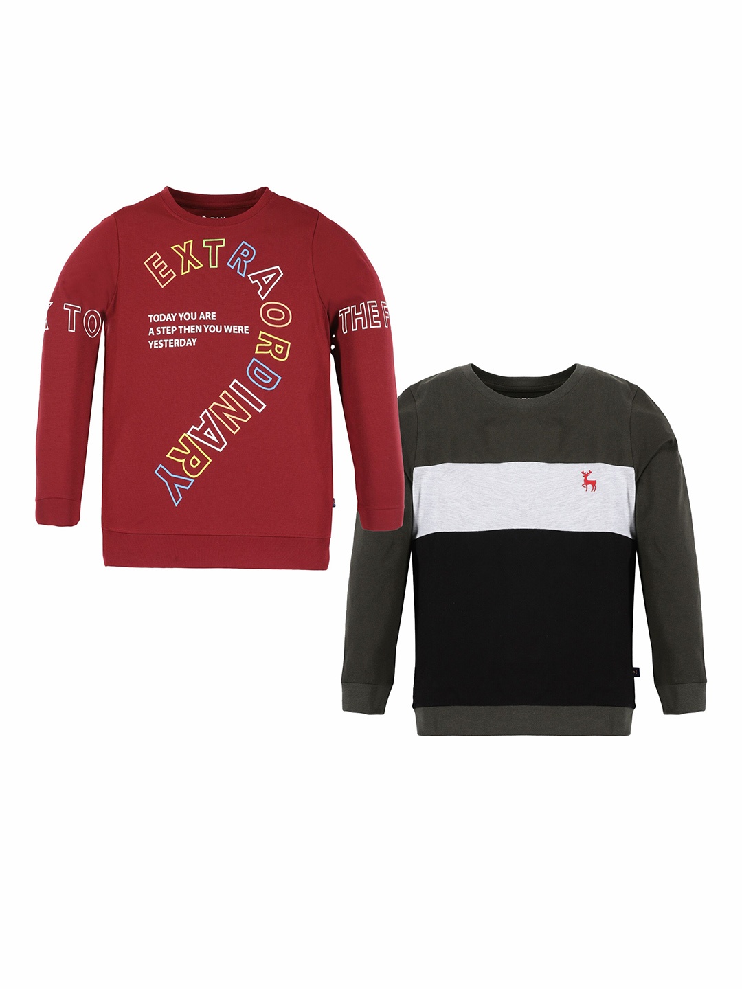 

3PIN Boys Pack Of 2 Long Sleeves Cotton T-shirts, Red
