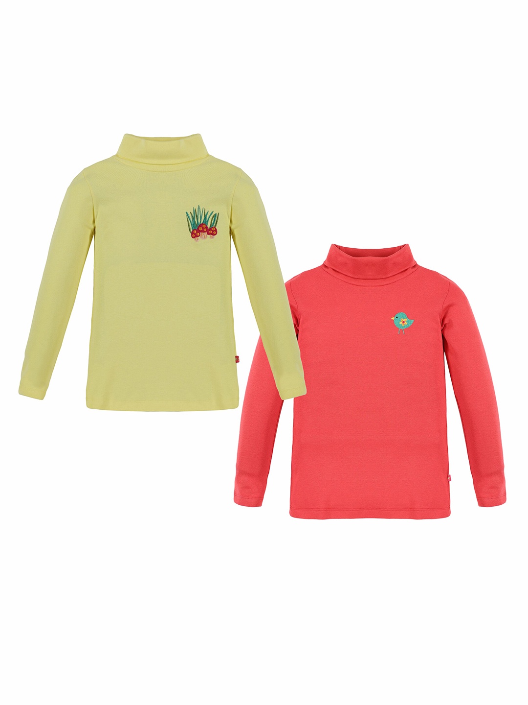 3PIN Girls Pack Of 2 Printed Cotton T-shirt, Yellow