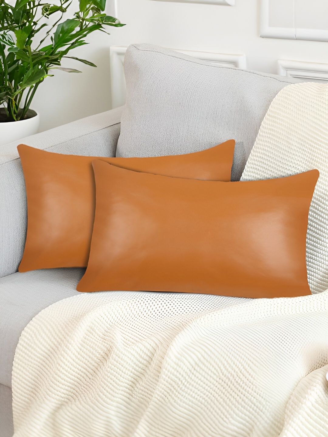 

Tesmare Rust 2 Pieces Rectangle Cushion Covers