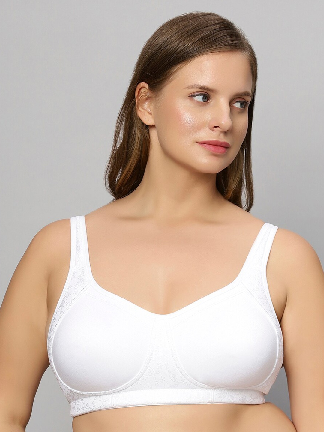 

Bluenixie Full Coverage Non Padded All Day Comfort Cotton Everyday Bra, White