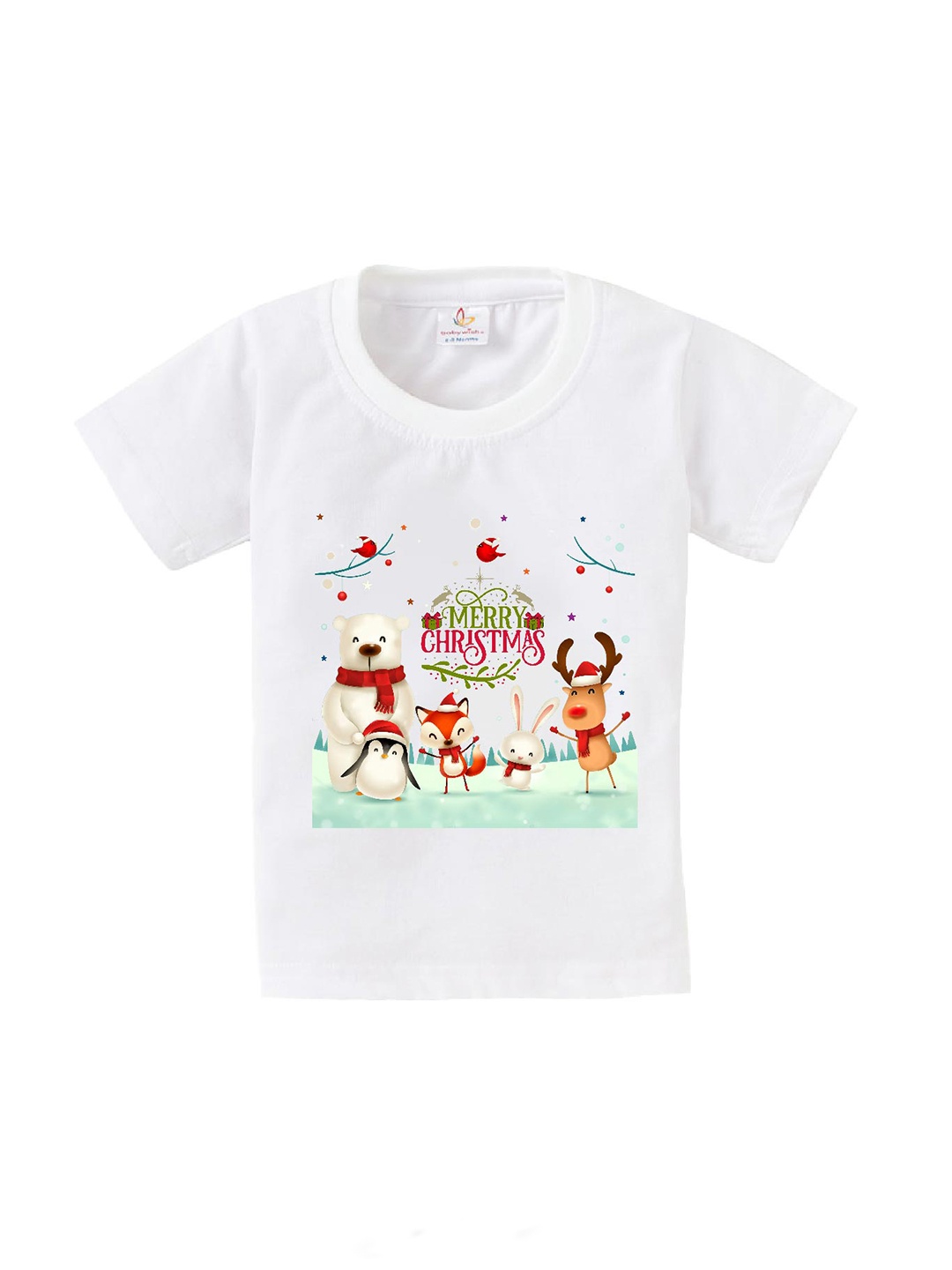 

Babywish Kids Merry Christmas Printed Cotton T-shirt, White