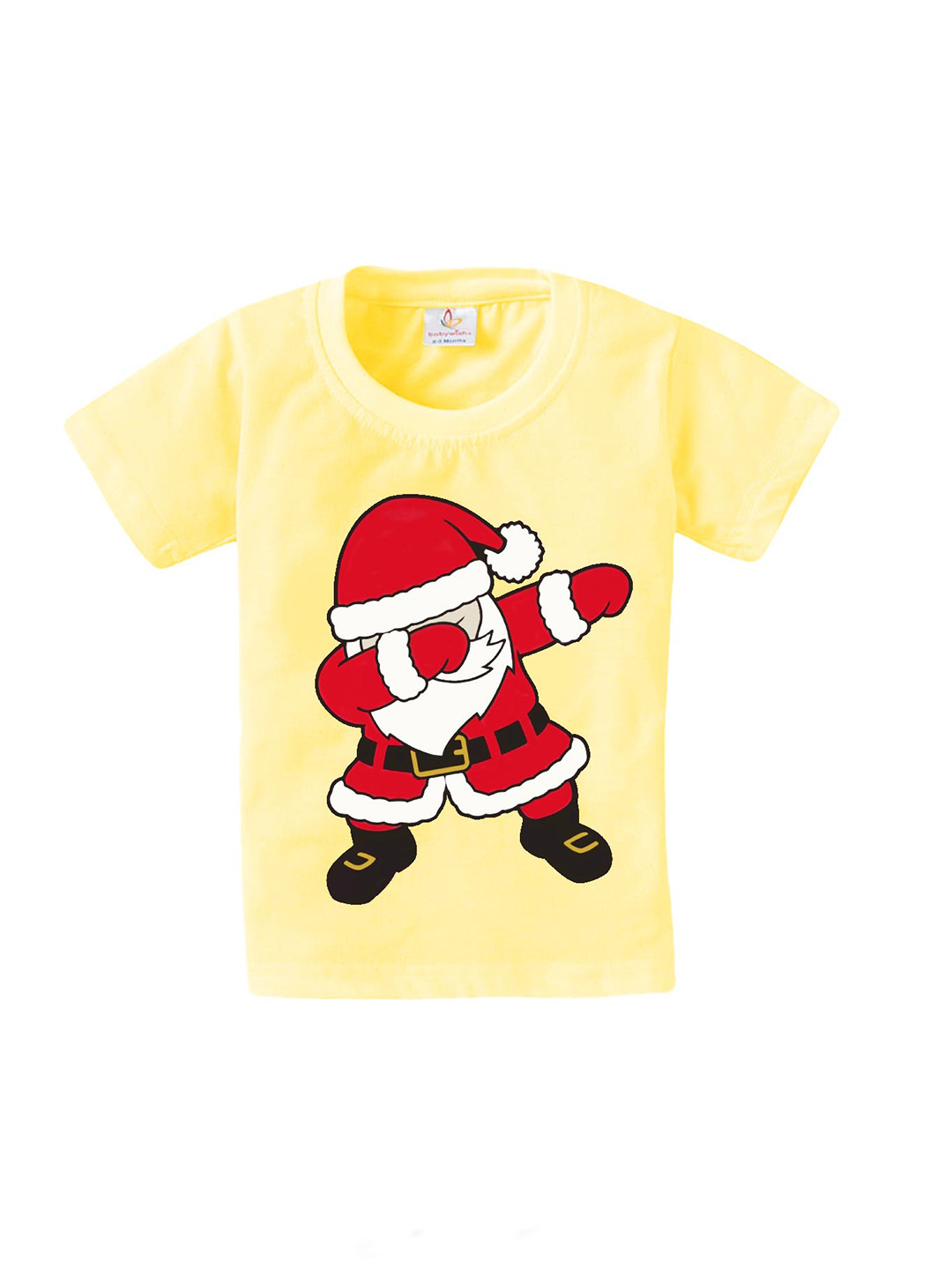 

Babywish Kids Christmas Printed Quickly Dry Cotton Relaxed Fit T-Shirt, Yellow