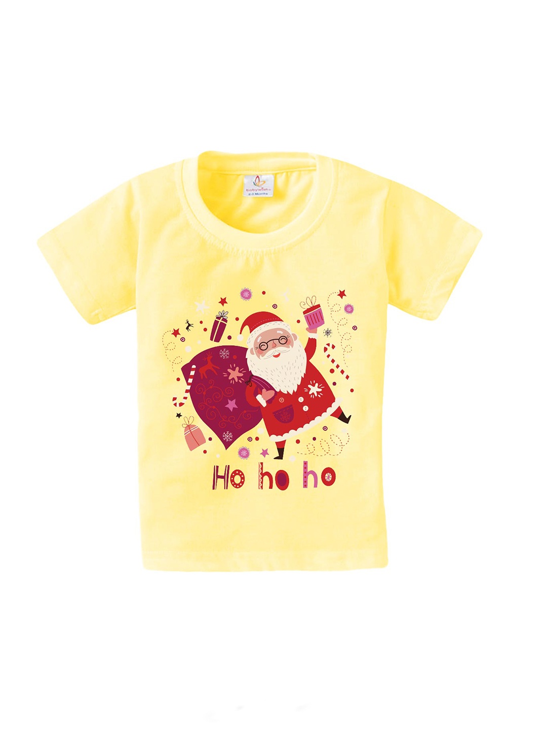 

Babywish Kids Santa Claus Printed Cotton T-shirt, Yellow