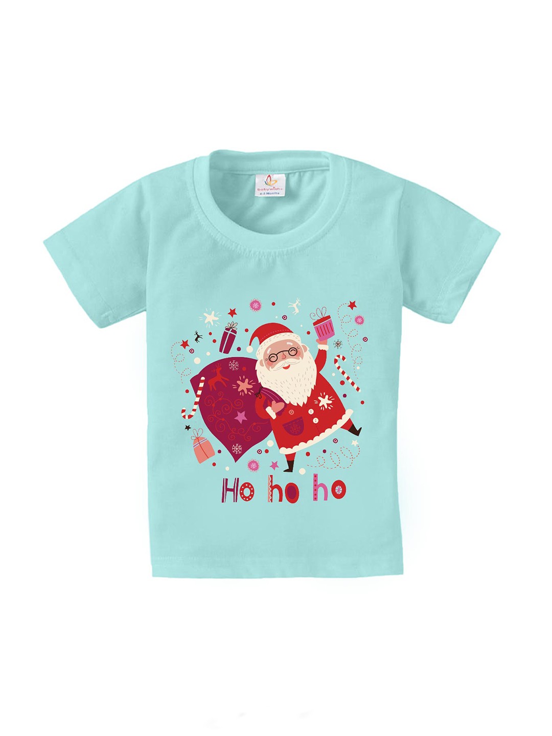 

Babywish Kids Christmas Printed Quickly Dry Cotton Relaxed Fit T-Shirt, Sea green