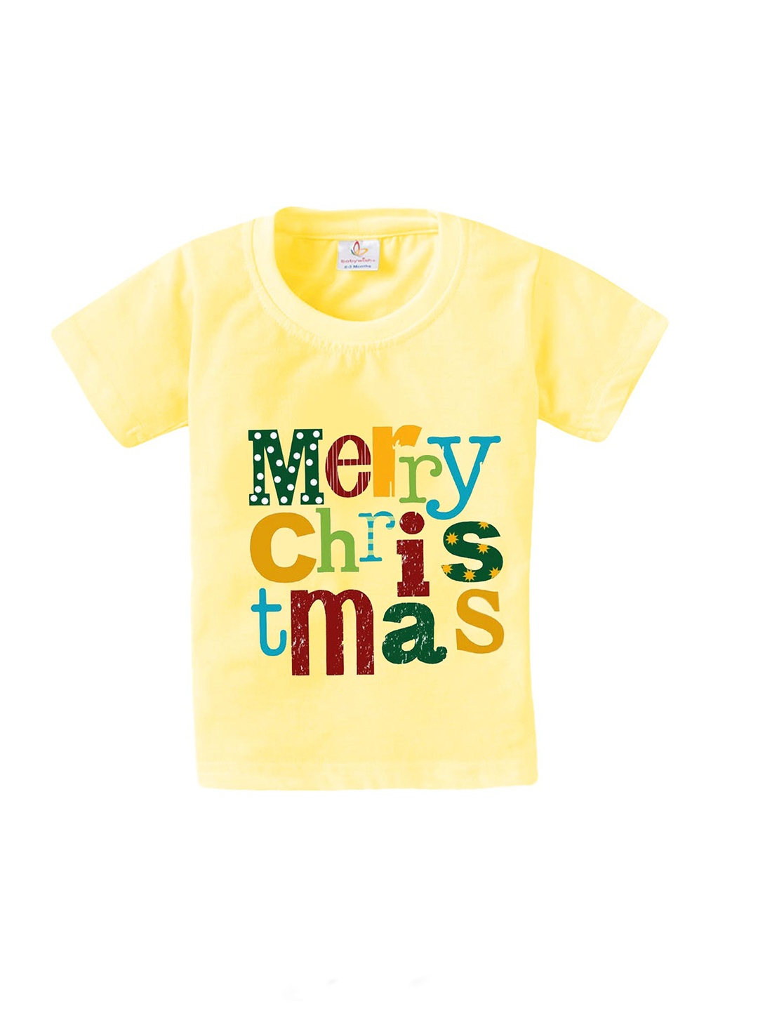 

Babywish Kids Typography Printed Relaxed Fit Cotton T-shirt, Yellow